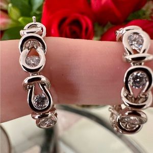 Eternity CZ Sterling Silver Hoop Earrings